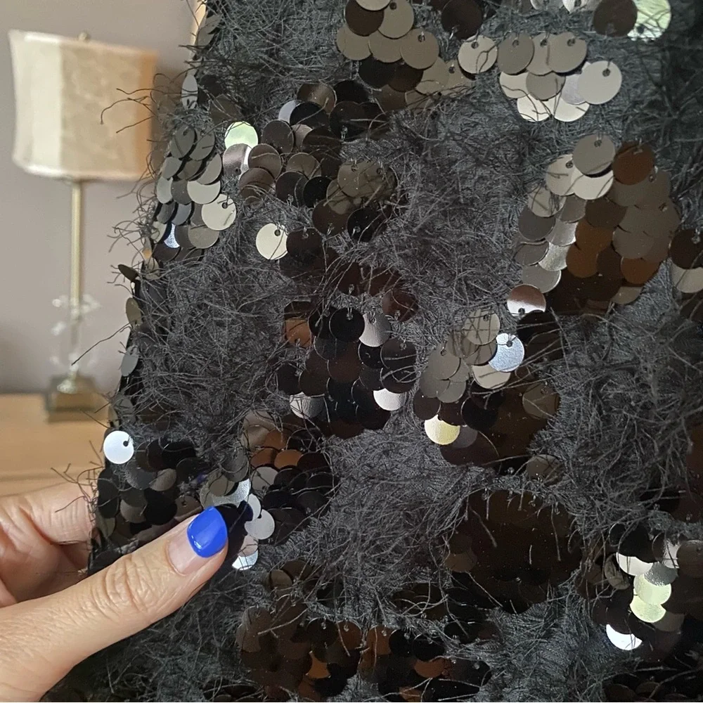 Zara sequin knit halter dress black - Picture 7 of 11